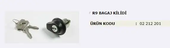 MITA 02212201 Bagaj Kilidi 7701349484