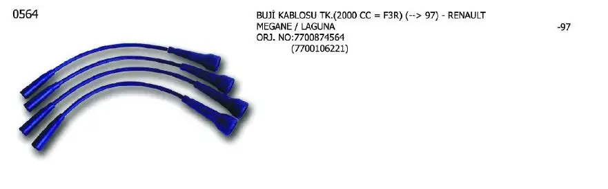 ÜNÜVAR 0564 Buji Kablosu 7700874564