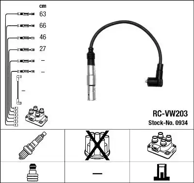 NGK 0934 (RCVW203) Buji Kablosu 06A905409E