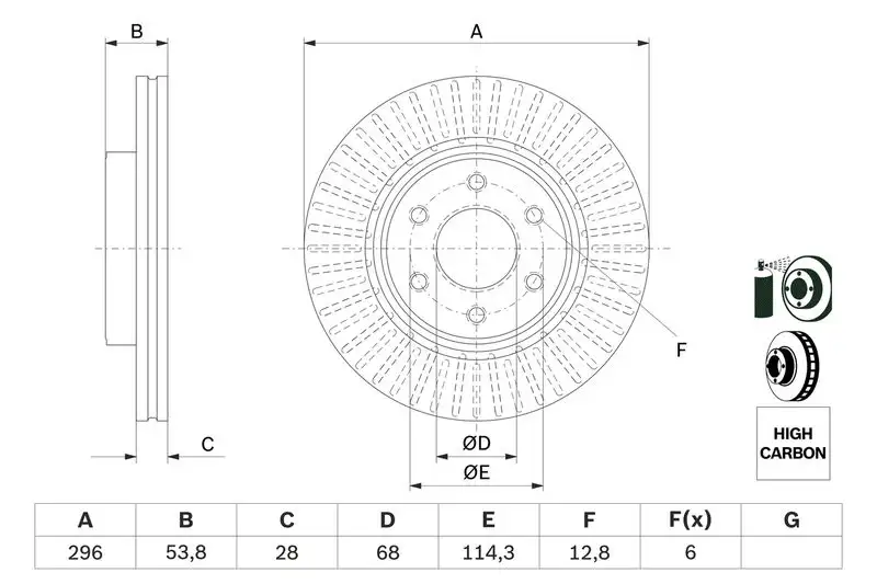 BOSCH 0986479E35 Ön Fren Diski