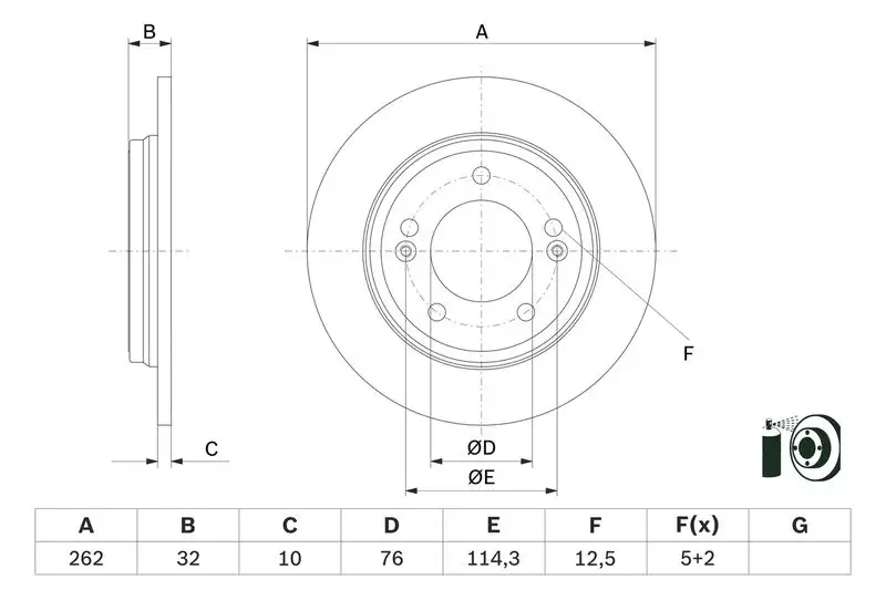 BOSCH 0986479G29 Arka Fren Diski 58411G2300