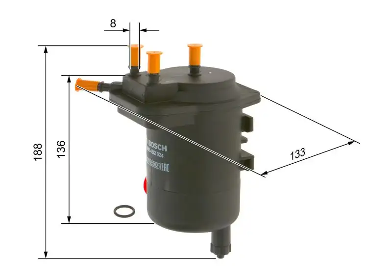 BOSCH 09864B2024 Yakıt Filtresi