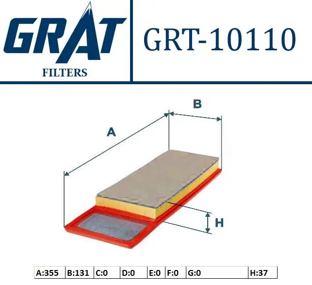GRAT 10110 Hava Filtresi 51897086