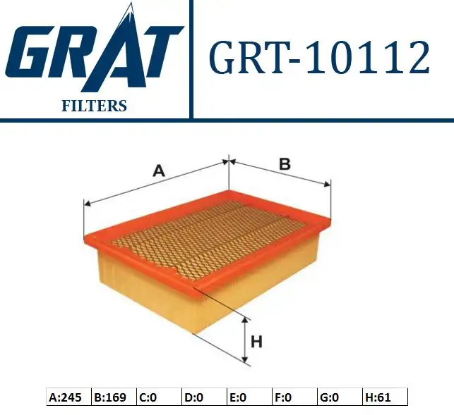 GRAT 10112 Hava Filtresi 46520658