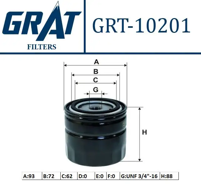 GRAT 10201 Yağ Filtresi 5940899