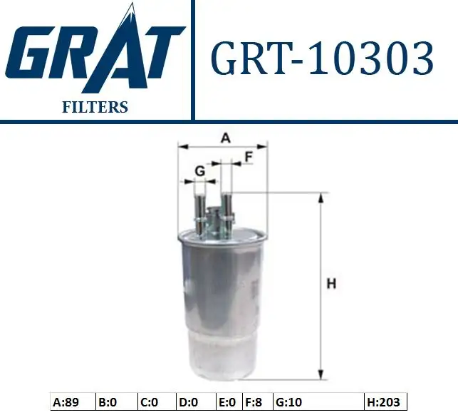 GRAT 10303 Yakıt Filtresi 77363657