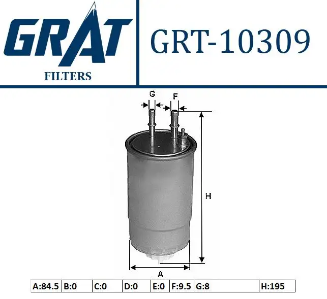 GRAT 10309 Yakıt Filtresi 77366565