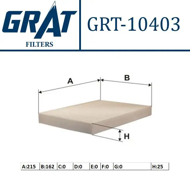 GRAT 10403 Polen Filtresi 46723245