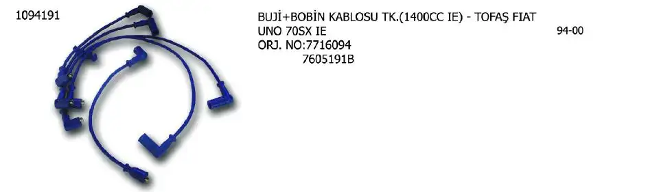 ÜNÜVAR 1094191 Buji Kablosu 7716094
