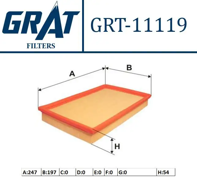 GRAT 11119 Hava Filtresi 8200602361