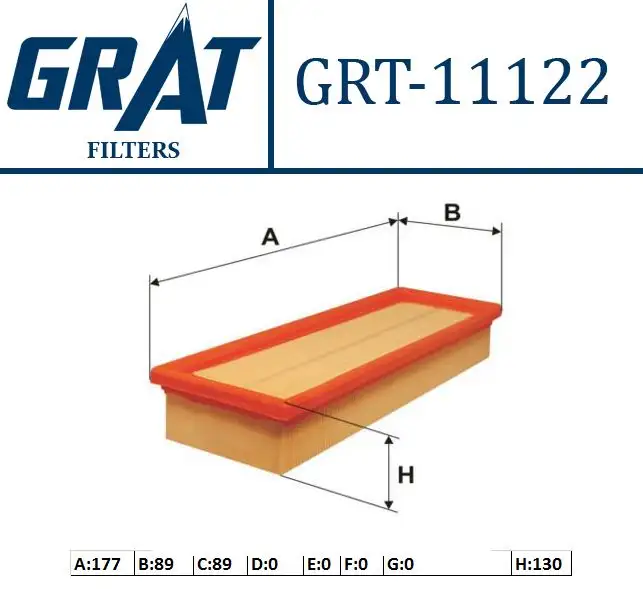 GRAT 11122 Hava Filtresi 7701042841