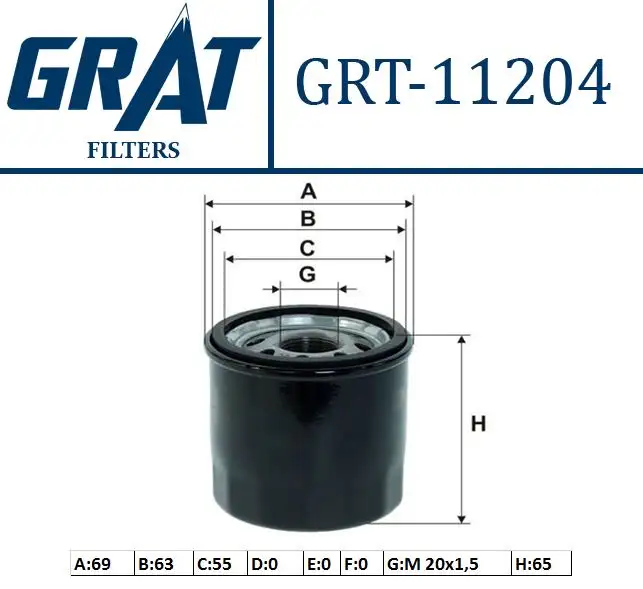 GRAT 11204 Yağ Filtresi 8200257642
