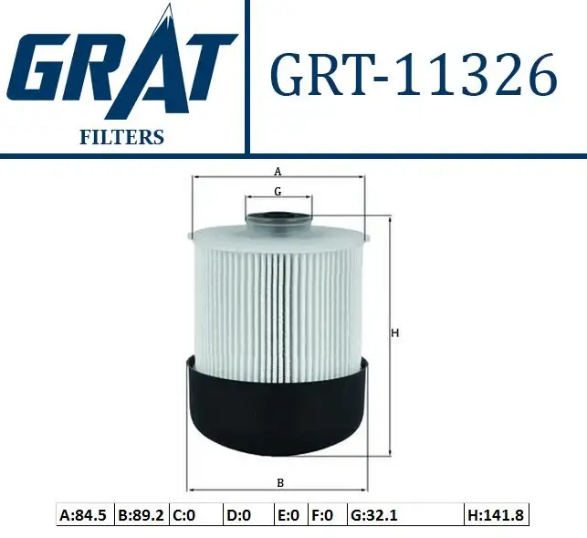 GRAT 11326 Yakıt Filtresi 164039560R
