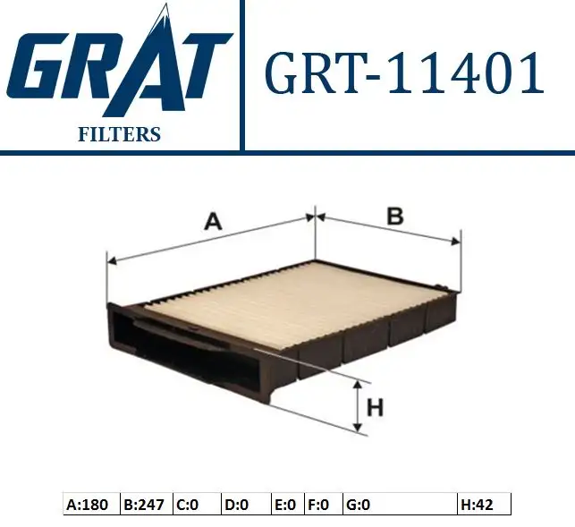 GRAT 11401 Polen Filtresi 7701055109