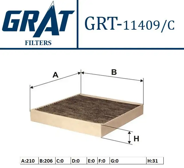 GRAT 11409C Polen Filtresi (Karbonlu) 7701048749