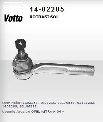 VOTTO 14-02205 Rot Başı (Sol) 1603289