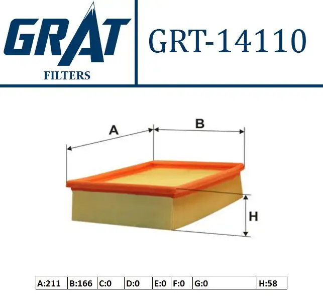 GRAT 14110 Hava Filtresi 834585