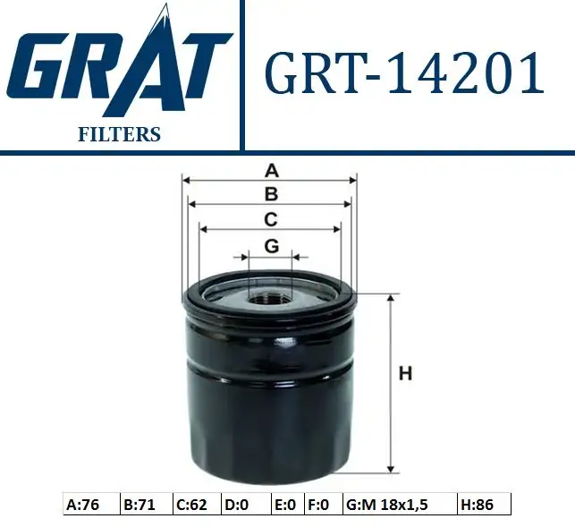 GRAT 14201 Yağ Filtresi 650401