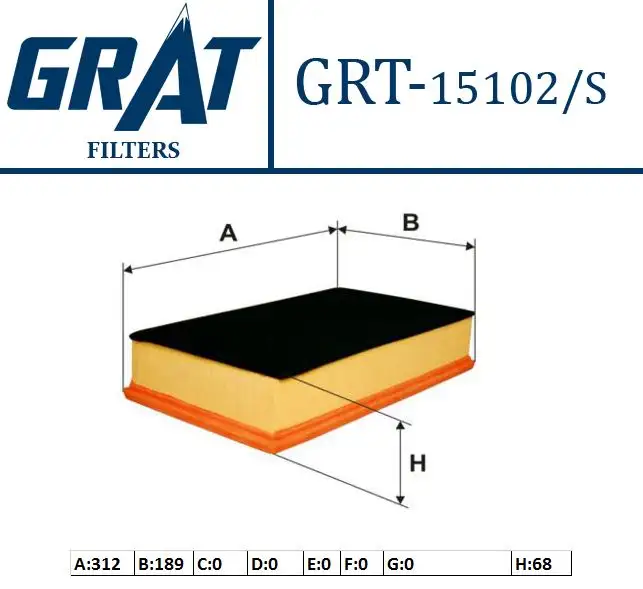 GRAT 15102S Hava Filtresi 7H0129620A