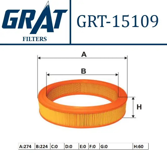 GRAT 15109 Hava Filtresi 032129620