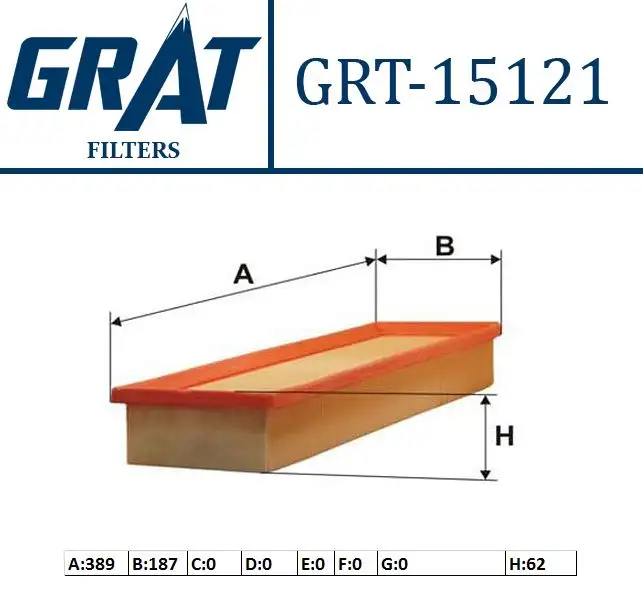 GRAT 15121 Hava Filtresi 7L0129620