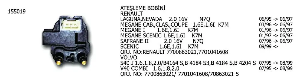 ÜNÜVAR 155019-2 Bobin