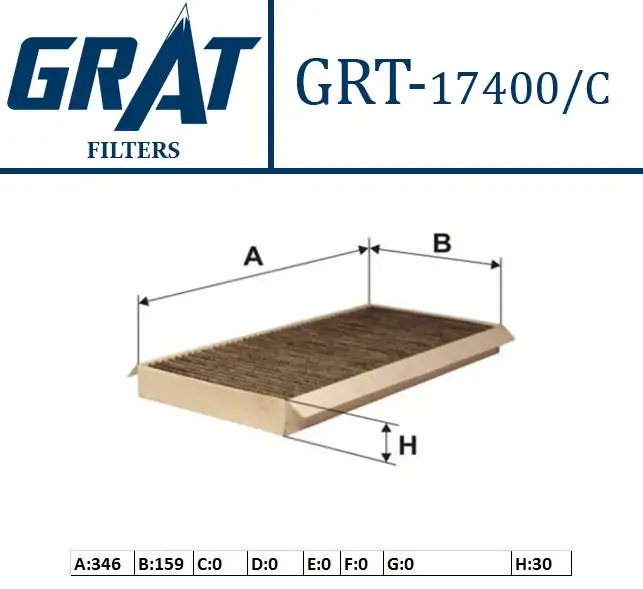 GRAT 17400C Polen Filtresi (Karbonlu) XS4H19G244AA