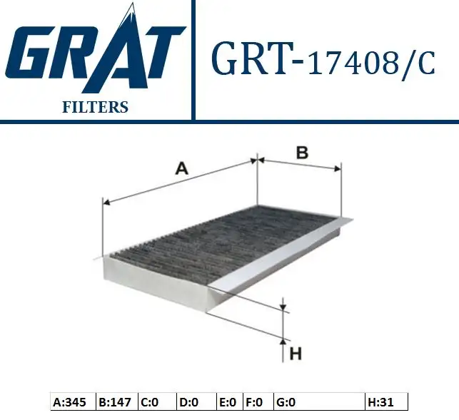 GRAT 17408C Polen Filtresi (Karbonlu) 96FW19G244AA