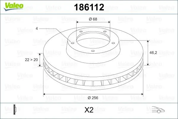 VALEO 186112 Ön Fren Diski