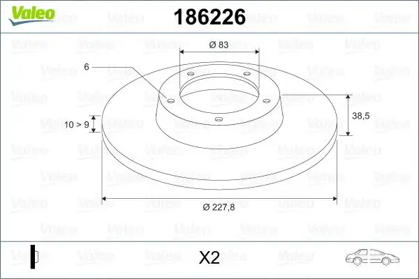 VALEO 186226 Ön Fren Diski 7700502515
