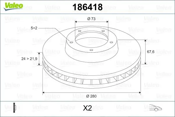 VALEO 186418 Ön Fren Diski