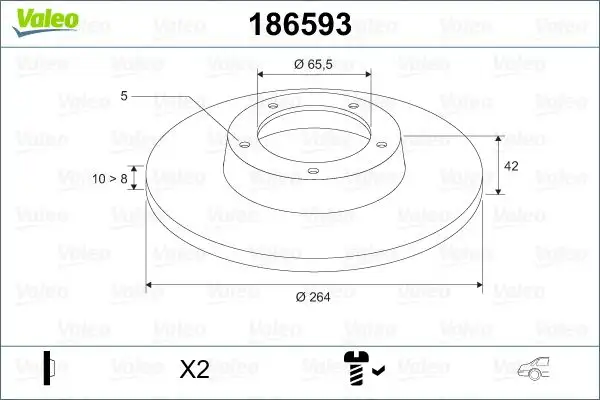 VALEO 186593 Arka Fren Diski 9117772