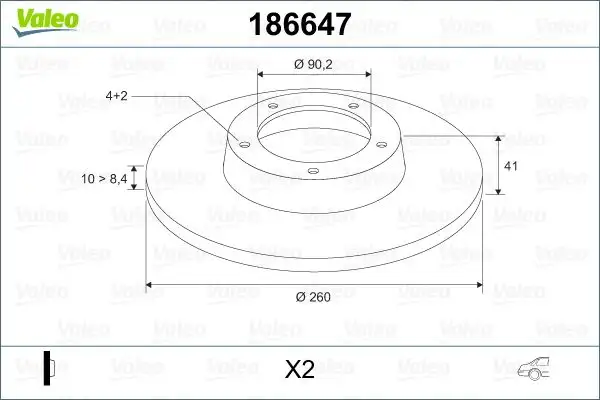 VALEO 186647 Arka Fren Diski