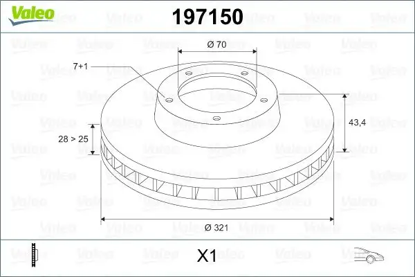 VALEO 197150 Ön Fren Diski 93185817