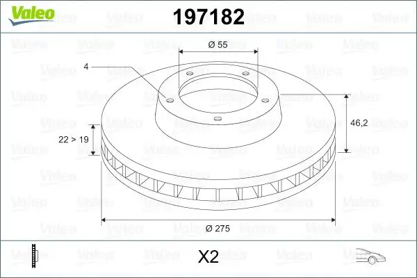 VALEO 197182 Ön Fren Diski 4351252130