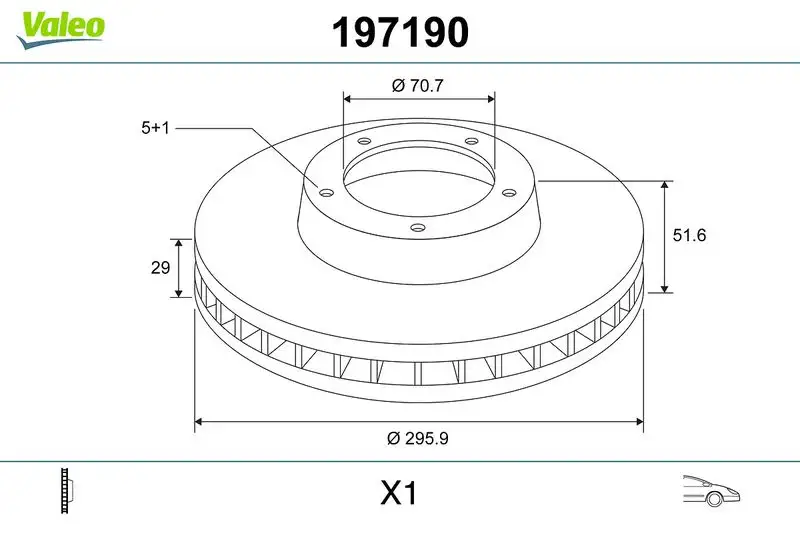 VALEO 197190 Ön Fren Diski