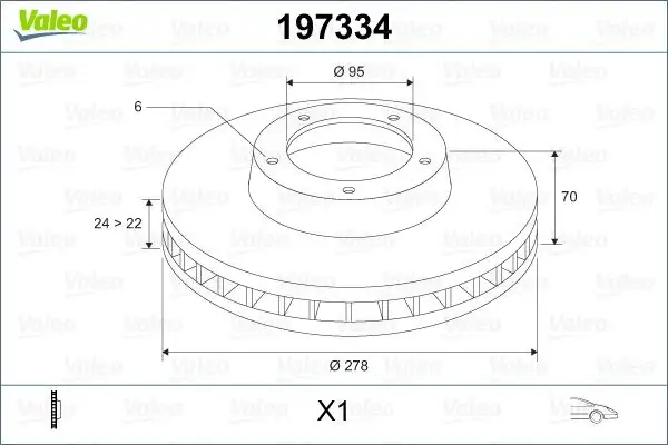VALEO 197334 Ön Fren Diski 5000388057