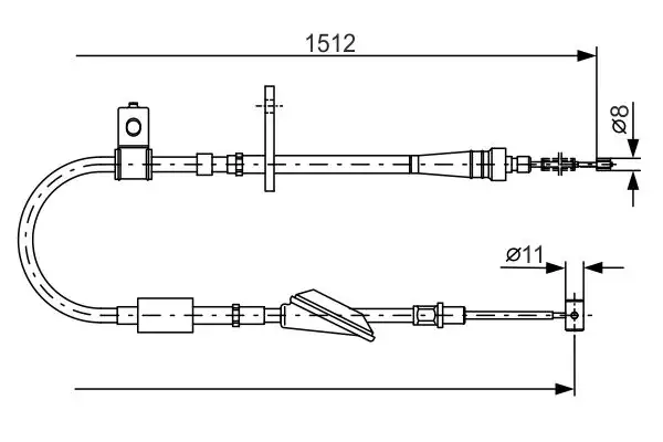 BOSCH 1987482176 El Fren Halatı (Arka)