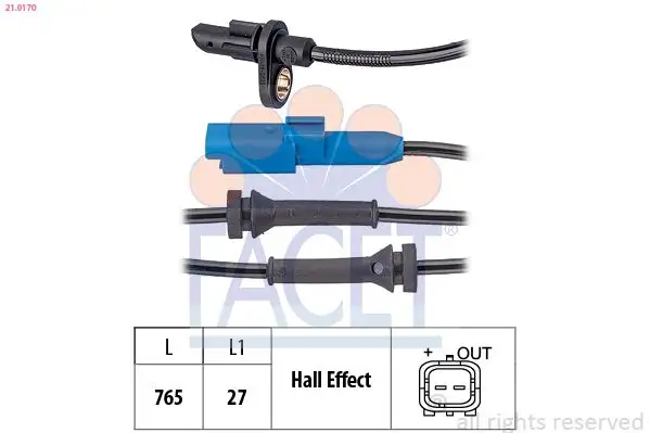 FACET 21.0170 ABS Hız Sensörü (Arka) 9805066080