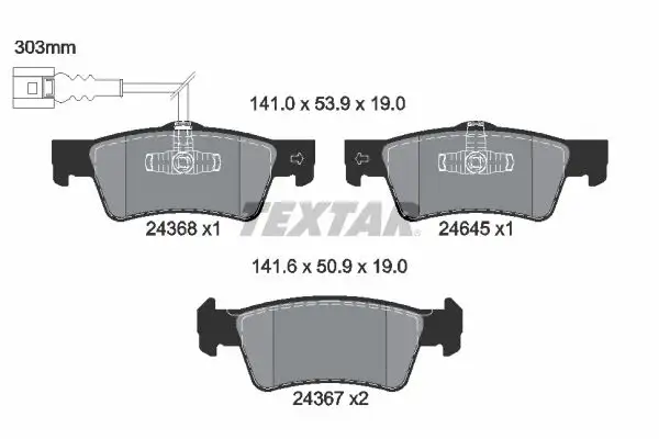 TEXTAR 2436801 Arka Fren Balatası 7H8698451