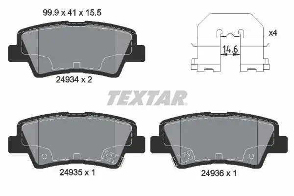 TEXTAR 2493401 Arka Fren Balatası