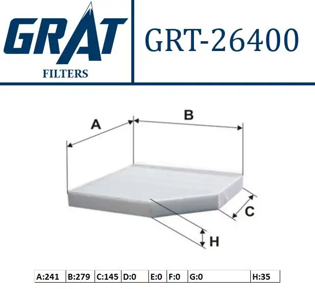 GRAT 26400 Polen Filtresi 8K0819439