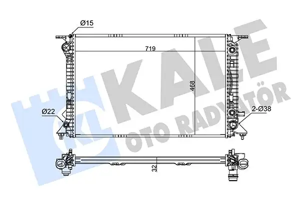 KALE 345845 Radyatör 8R0121251C