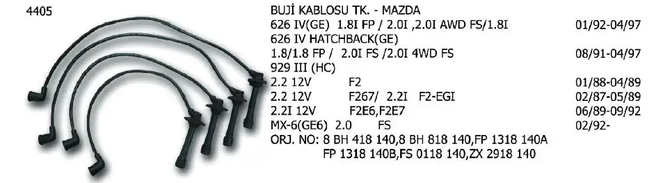ÜNÜVAR 4405 Buji Kablosu