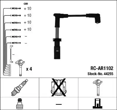 NGK 44255 (RCAR1102) Buji Kablosu 46756506