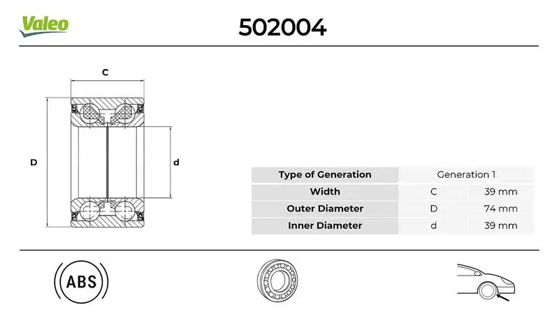 VALEO 502004 Ön Aks Rulmanı