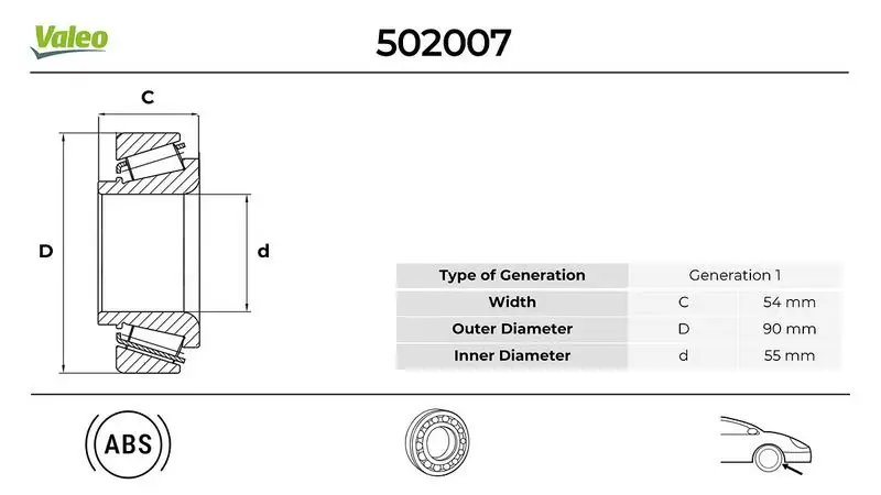 VALEO 502007 Ön Aks Rulmanı