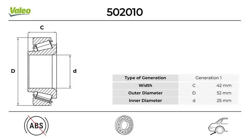 VALEO 502010 Arka Aks Rulmanı 4686076G04