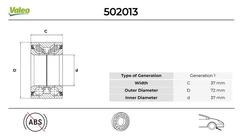 VALEO 502013 Ön Aks Rulmanı