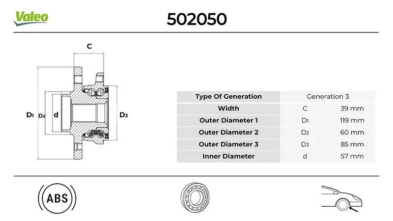VALEO 502050 Ön Poyra
